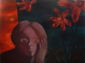 "A happy blossom hears your sobbing", oil on canvas, 60 cm x 90 cm, 2008