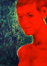 "Amy in Red", acrylic on canvas, 2010
