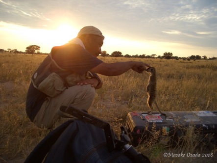 Cameraman at work, Kalahari Desert, South Africaeraman at work, Kalahari Desert, South Africa